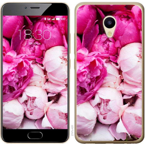 

Чехол на Meizu M5 Розовые пионы (04798)