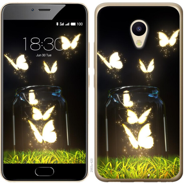 

Чехол на Meizu M5 Светящиеся бабочки (04798)