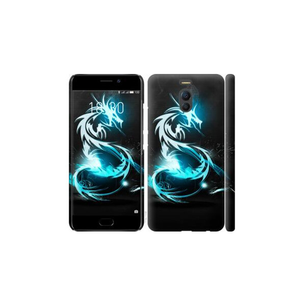 

Чехол на Meizu M6 Note Бело-голубой огненный дракон (04798)