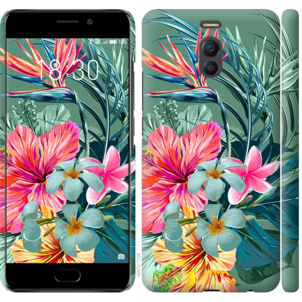 

Чехол на Meizu M6 Note Тропические цветы v1 (04798)