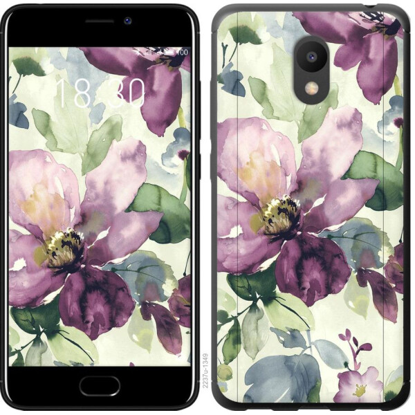 

Чехол на Meizu M6 Цветы акварелью (04798)