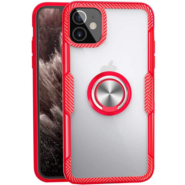 

TPU+PC чехол Deen CrystalRing for Magnet (opp) для Apple iPhone 12 mini (5.4") Бесцветный / Красный (is_00000038425_1)