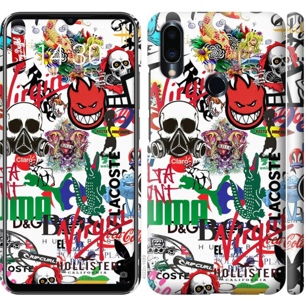 

Чехол на Meizu Note 9 Many different logos (04798)