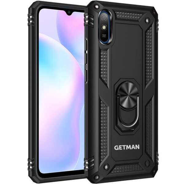 

Ударопрочный чехол GETMAN Serge Ring for Magnet для Xiaomi Redmi 9A Черный (is_00000038278_5)