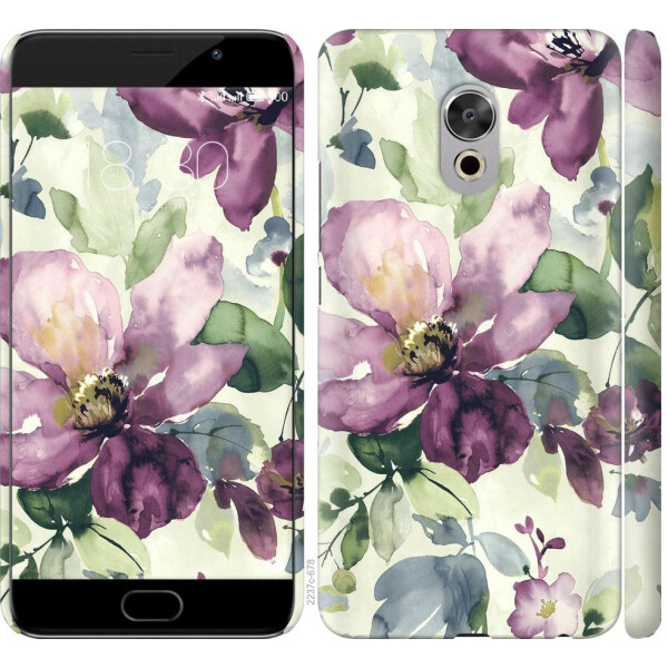 

Чехол на Meizu Pro 6 Plus Цветы акварелью (04798)