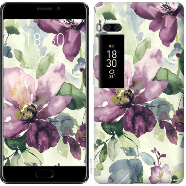 

Чехол на Meizu Pro 7 Plus Цветы акварелью (04798)