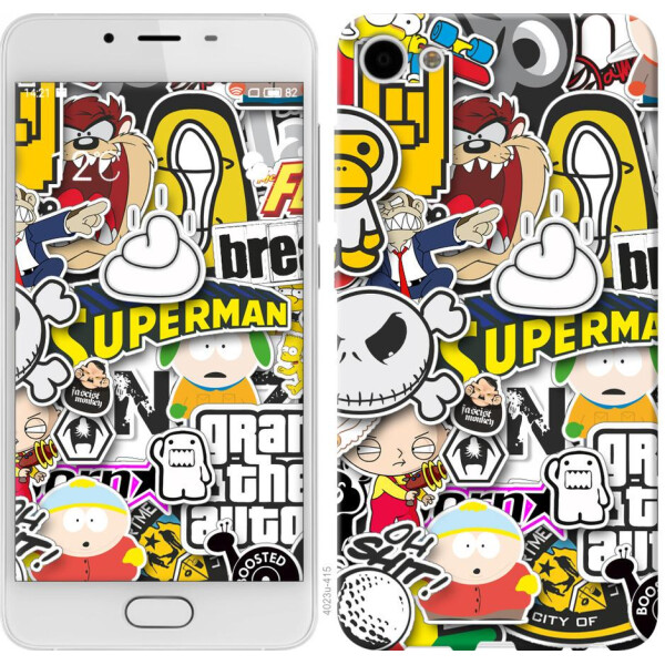 

Чехол на Meizu U10 Popular logos (04798)