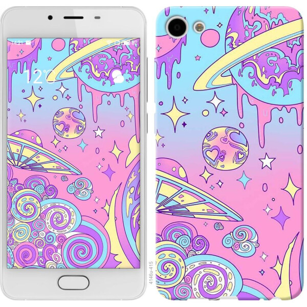 

Чехол на Meizu U10 Розовая галактика (04798)