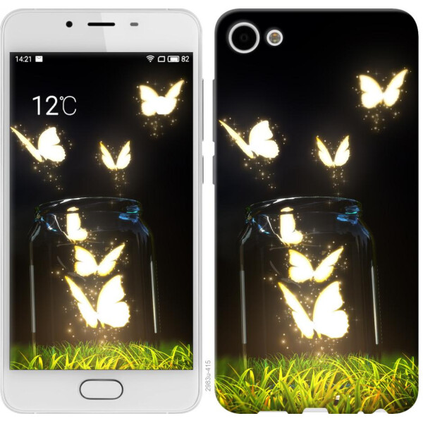 

Чехол на Meizu U10 Светящиеся бабочки (04798)