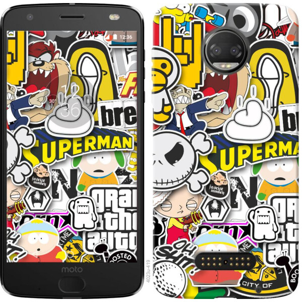 

Чехол на Motorola Moto G5 PLUS Popular logos (04798)