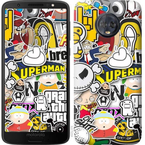 

Чехол на Motorola Moto G6 Plus Popular logos (04798)