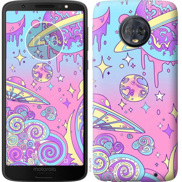 

Чехол на Motorola Moto G6 Plus Розовая галактика (04798)