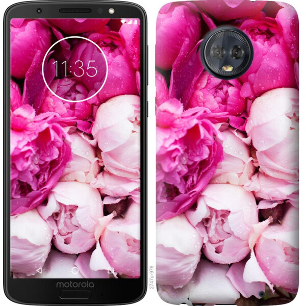 

Чехол на Motorola Moto G6 Plus Розовые пионы (04798)