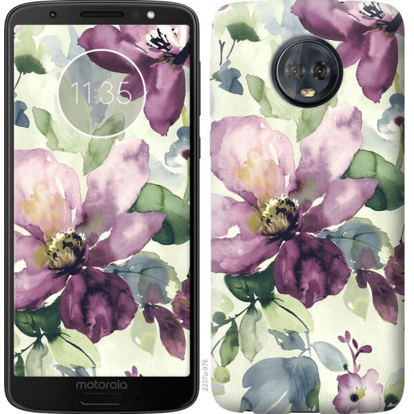

Чехол на Motorola Moto G6 Plus Цветы акварелью (04798)