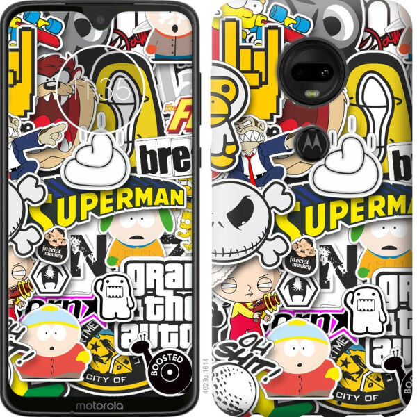 

Чехол на Motorola Moto G7 Popular logos (04798)