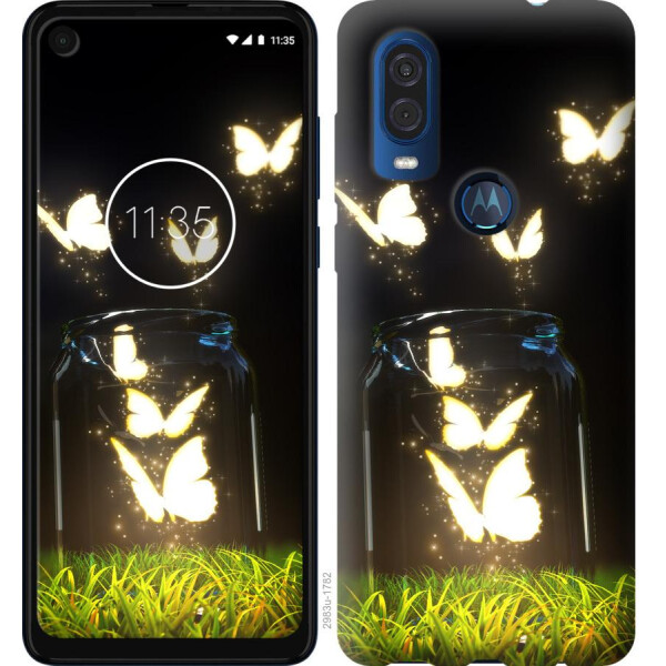 

Чехол на Motorola One Vision Светящиеся бабочки (04798)