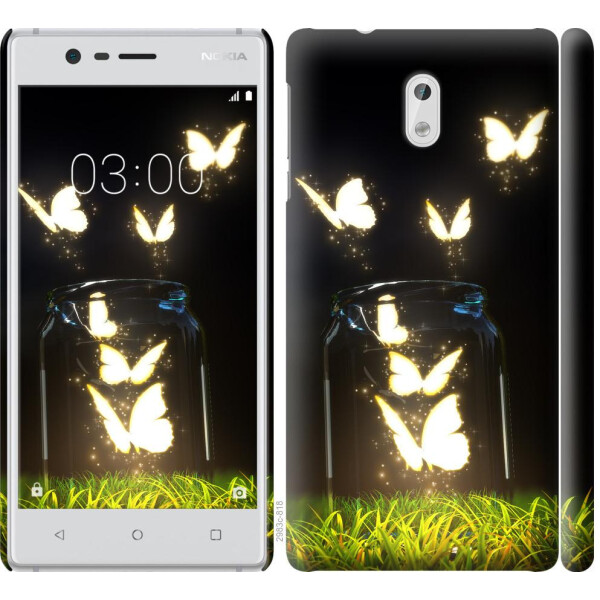 

Чехол на Nokia 3 Светящиеся бабочки (04798)