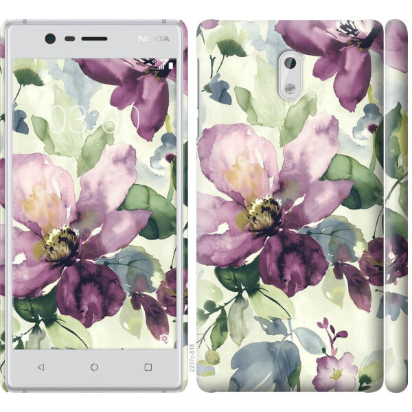 

Чехол на Nokia 3 Цветы акварелью (04798)