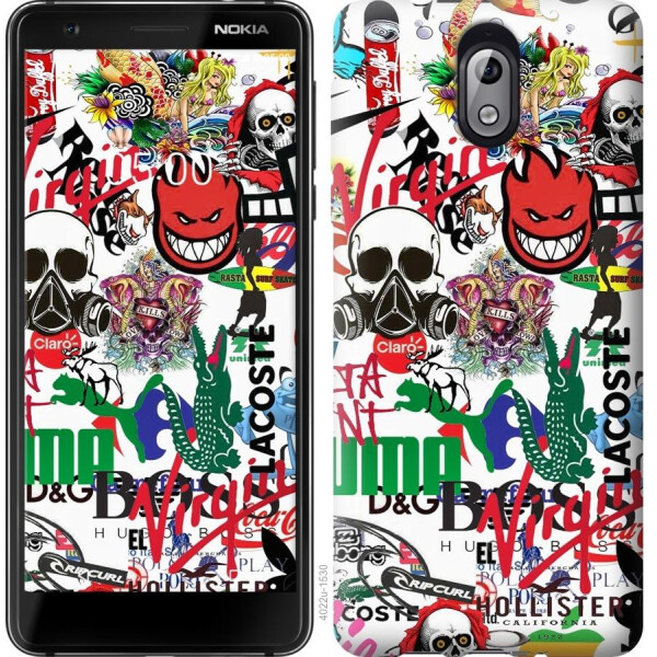 

Чехол на Nokia 3.1 Many different logos (04798)