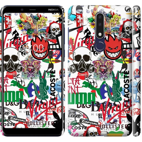 

Чехол на Nokia 3.1 Plus Many different logos (04798)