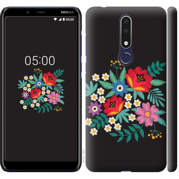 

Чехол на Nokia 3.1 Plus Вышитые цветы (04798)