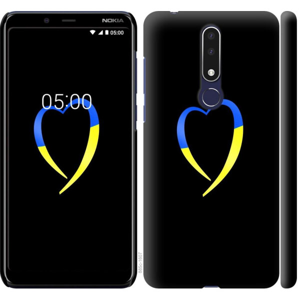 

Чехол на Nokia 3.1 Plus Жёлто-голубое сердце (04798)
