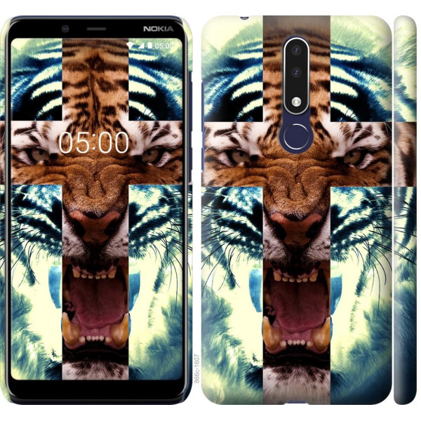 

Чехол на Nokia 3.1 Plus Злой тигр (04798)