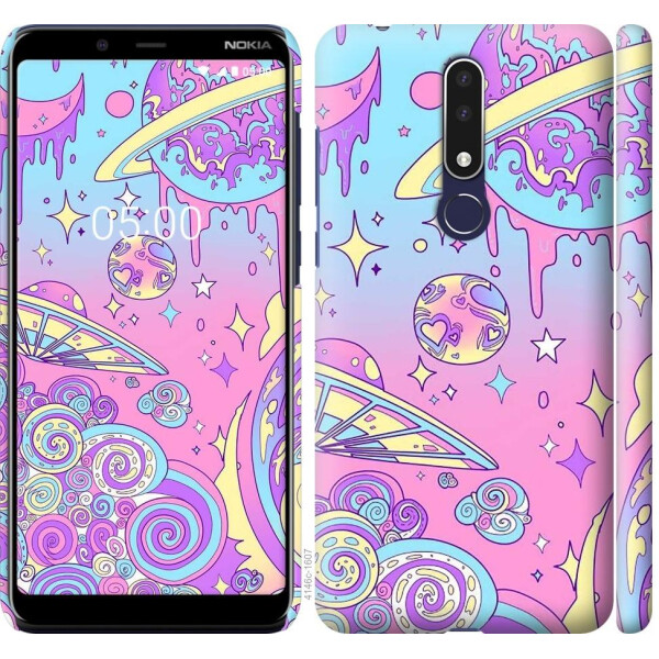 

Чехол на Nokia 3.1 Plus Розовая галактика (04798)