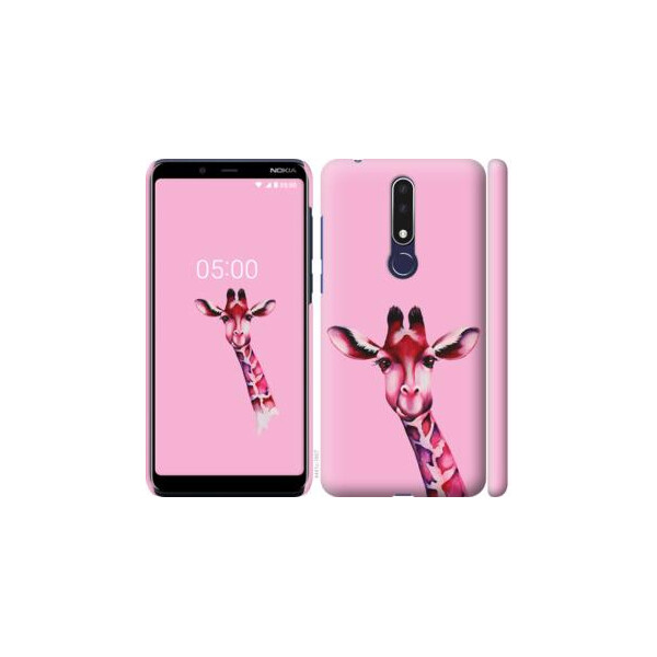 

Чехол на Nokia 3.1 Plus Розовая жирафа (04798)