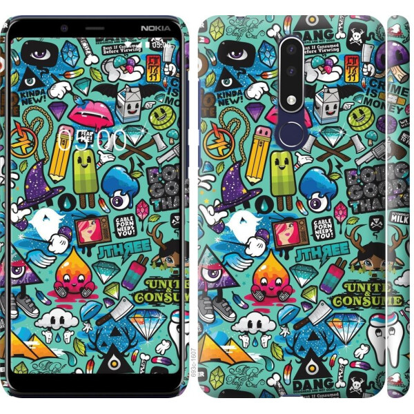 

Чехол на Nokia 3.1 Plus Стикер бомбинг 1 (04798)