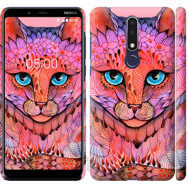 

Чехол на Nokia 3.1 Plus Узорчатая кошка (04798)