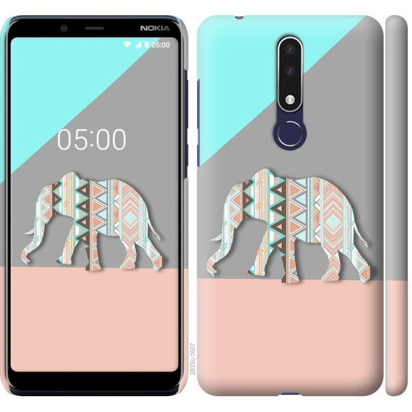 

Чехол на Nokia 3.1 Plus Узорчатый слон (04798)