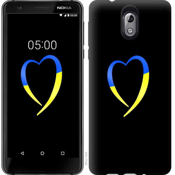 

Чехол на Nokia 3.1 Жёлто-голубое сердце (04798)