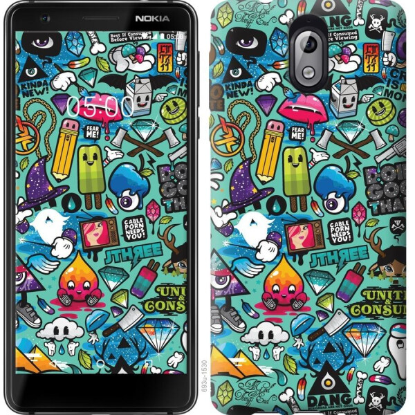 

Чехол на Nokia 3.1 Стикер бомбинг 1 (04798)