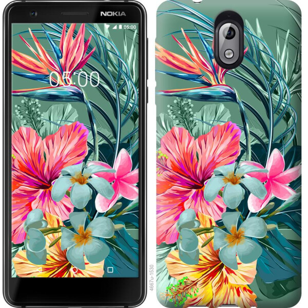 

Чехол на Nokia 3.1 Тропические цветы v1 (04798)