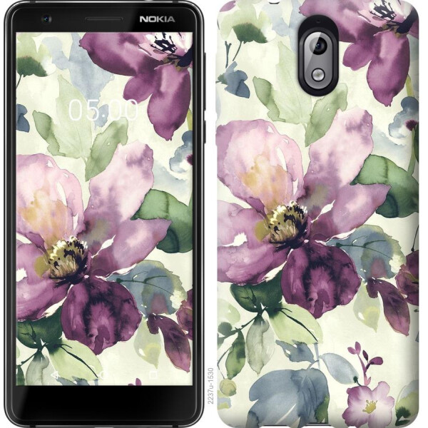 

Чехол на Nokia 3.1 Цветы акварелью (04798)