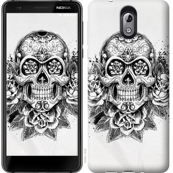 

Чехол на Nokia 3.1 Череп и розы (04798)