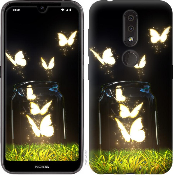 

Чехол на Nokia 4.2 Светящиеся бабочки (04798)