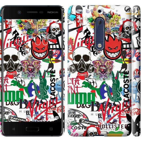 

Чехол на Nokia 5 Many different logos (04798)