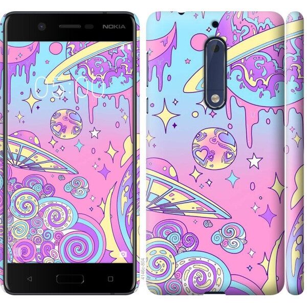 

Чехол на Nokia 5 Розовая галактика (04798)