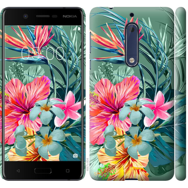 

Чехол на Nokia 5 Тропические цветы v1 (04798)