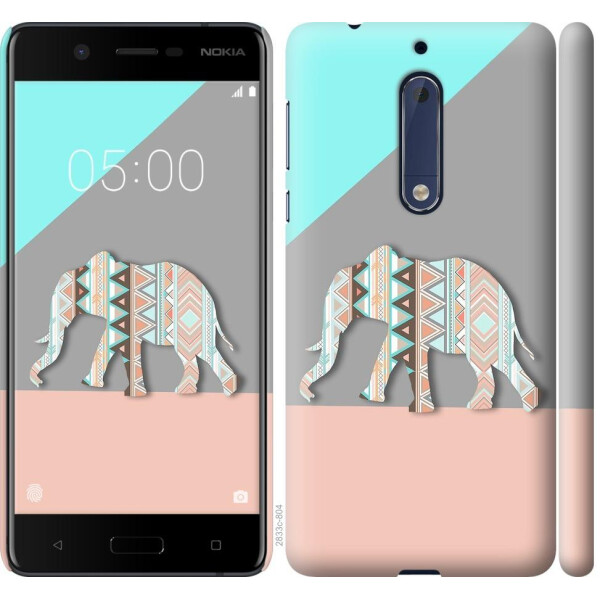 

Чехол на Nokia 5 Узорчатый слон (04798)