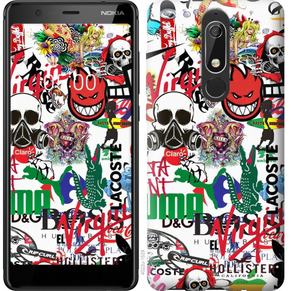 

Чехол на Nokia 5.1 Many different logos (04798)