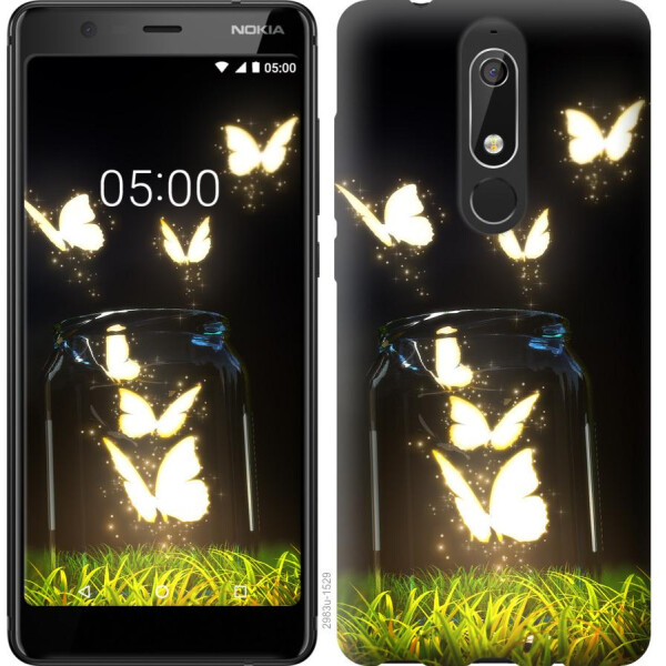 

Чехол на Nokia 5.1 Светящиеся бабочки (04798)