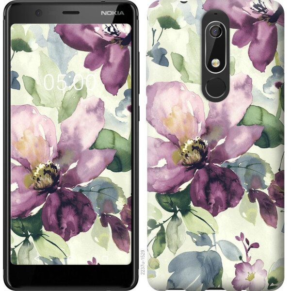 

Чехол на Nokia 5.1 Цветы акварелью (04798)