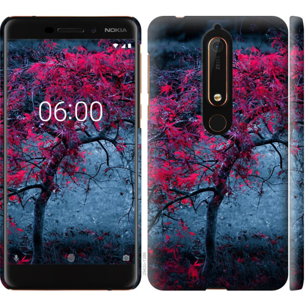 

Чехол на Nokia 6 2018 Дерево с яркими листьями (04798)