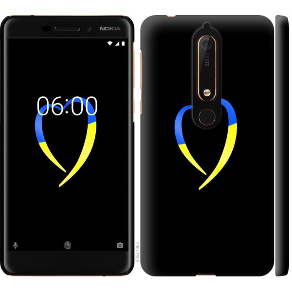 

Чехол на Nokia 6 2018 Жёлто-голубое сердце (04798)