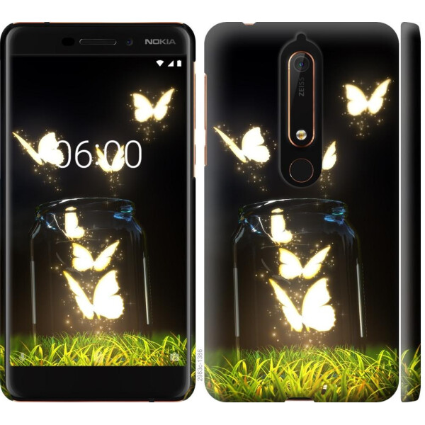 

Чехол на Nokia 6 2018 Светящиеся бабочки (04798)