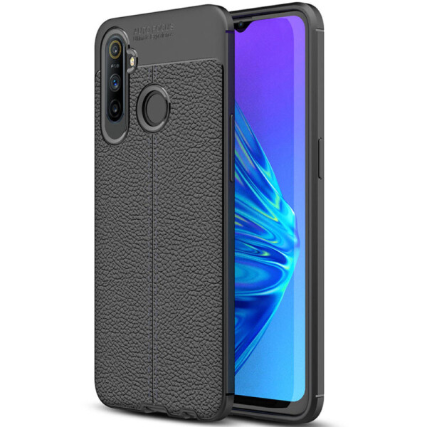 

TPU чехол фактурный (с имитацией кожи) для Realme C3 Черный (is_00000035983_2)