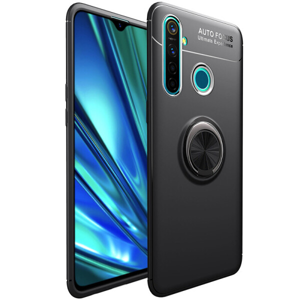 

TPU чехол Deen ColorRing под магнитный держатель (opp) для Realme 5 Pro Черный / Черный (is_00000035909_4)